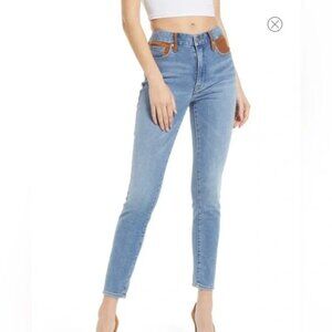 Good American Good Legs Suede Mixing Skinny Jeans Size 12/31
